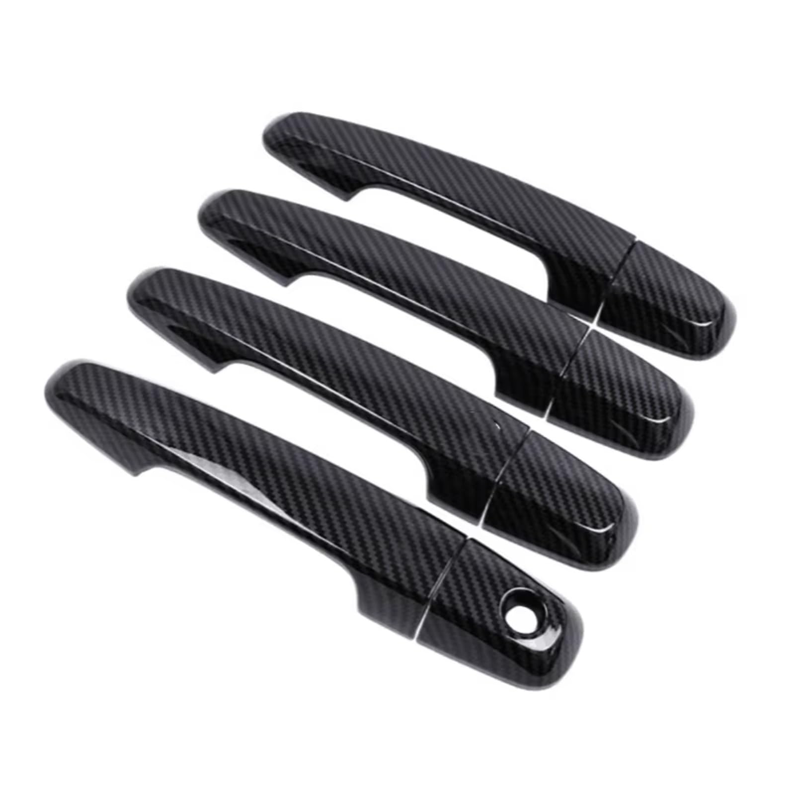 Feoosvx C-1 Keyhole For Mitsubishi L200 For Triton Pickup 2015-2021 Styling Accessories Carbon Fiber Chrome Car Door Handle Cover Door Handle Handle Side(C-1 Keyhole)
