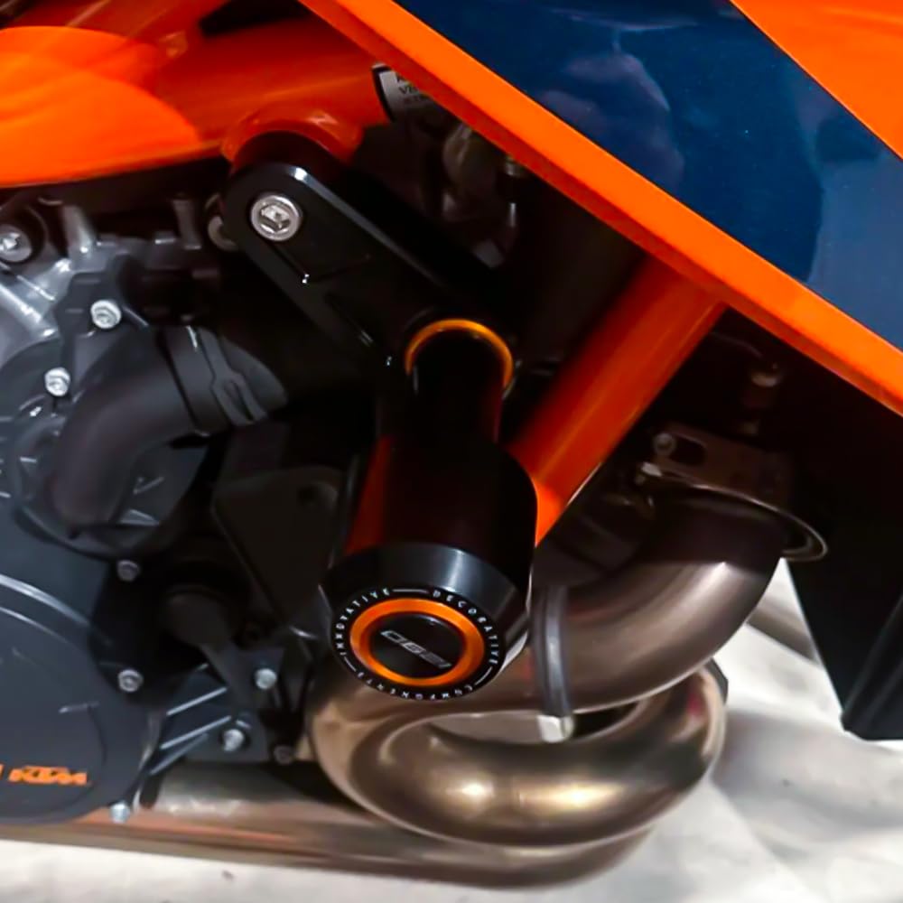 Modeer Motorrad Sturzpads Kompatibel mit K.T.M 1290 Super Duke R/RR 2020 2021 2022 2023 Rahmen Slider Sturzschutz superduke 1290 r/rr zubehör (orange)