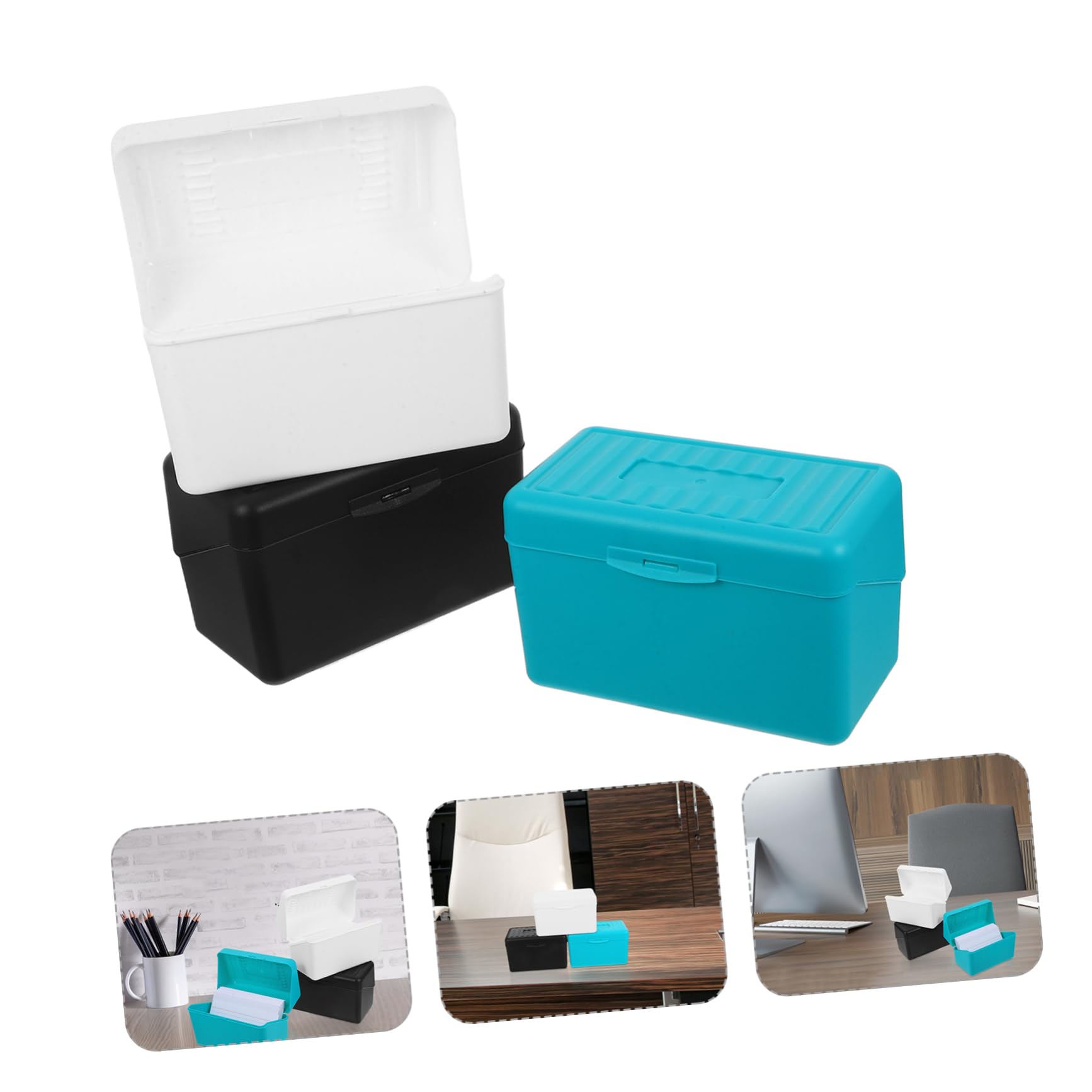 Karteikartenhalter mit Halter Notizkarten Organizer Etui aus Pp und Papier Kompakt Platzsparend für Zuhause und Büro