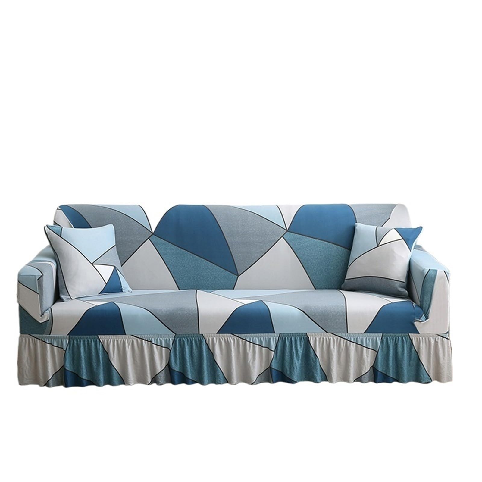 GCYEIDMA Skirt Sofa Cover Sofa Cover with Skirt Washable Elastic Stretchable Easy Fit Universal Furniture Protector(Color 26,2-seater(145-185cm))