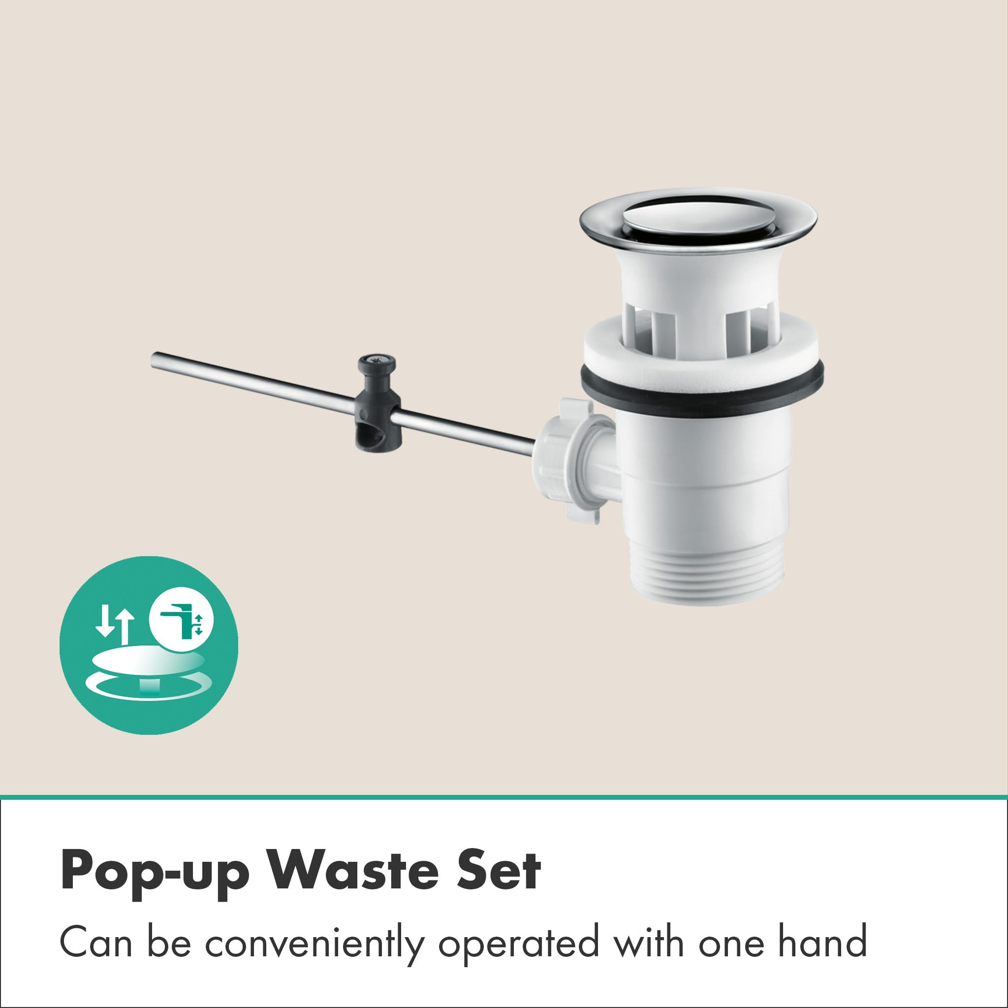 hansgrohe Zesis S - Bateria bidetowa z zestawem odpływowym klik-klak, jednouchwytowa bateria bidetowa oszczędność wody (EcoSmart) z wysokość wylewki 83 mm, chrom, 74200000