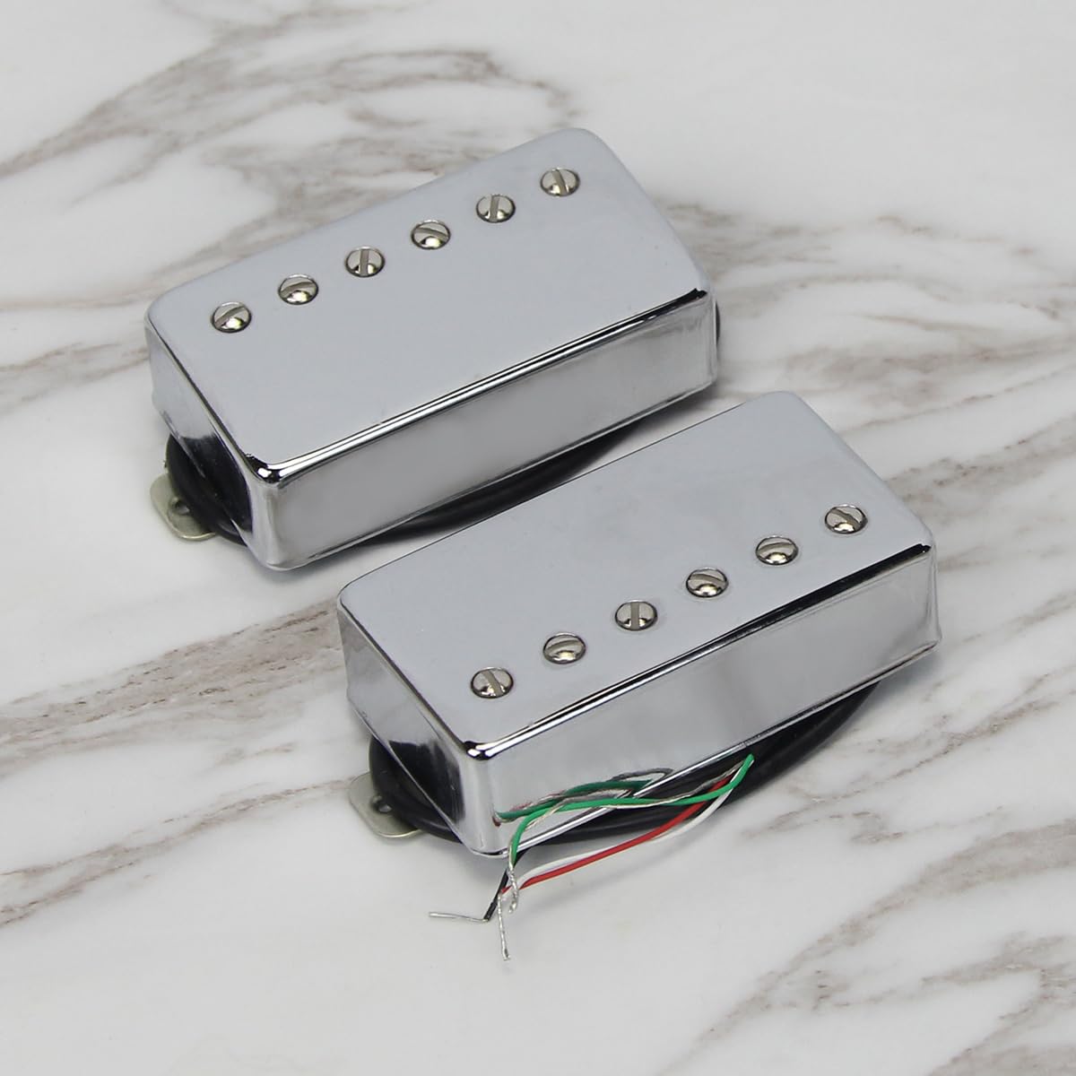 FLEOR Humbucker - Pickup a doppia bobina per manico e ponte, magnete in ceramica compatibile con chitarra elettrica stile LP per parti di chitarra, ricambio cromato