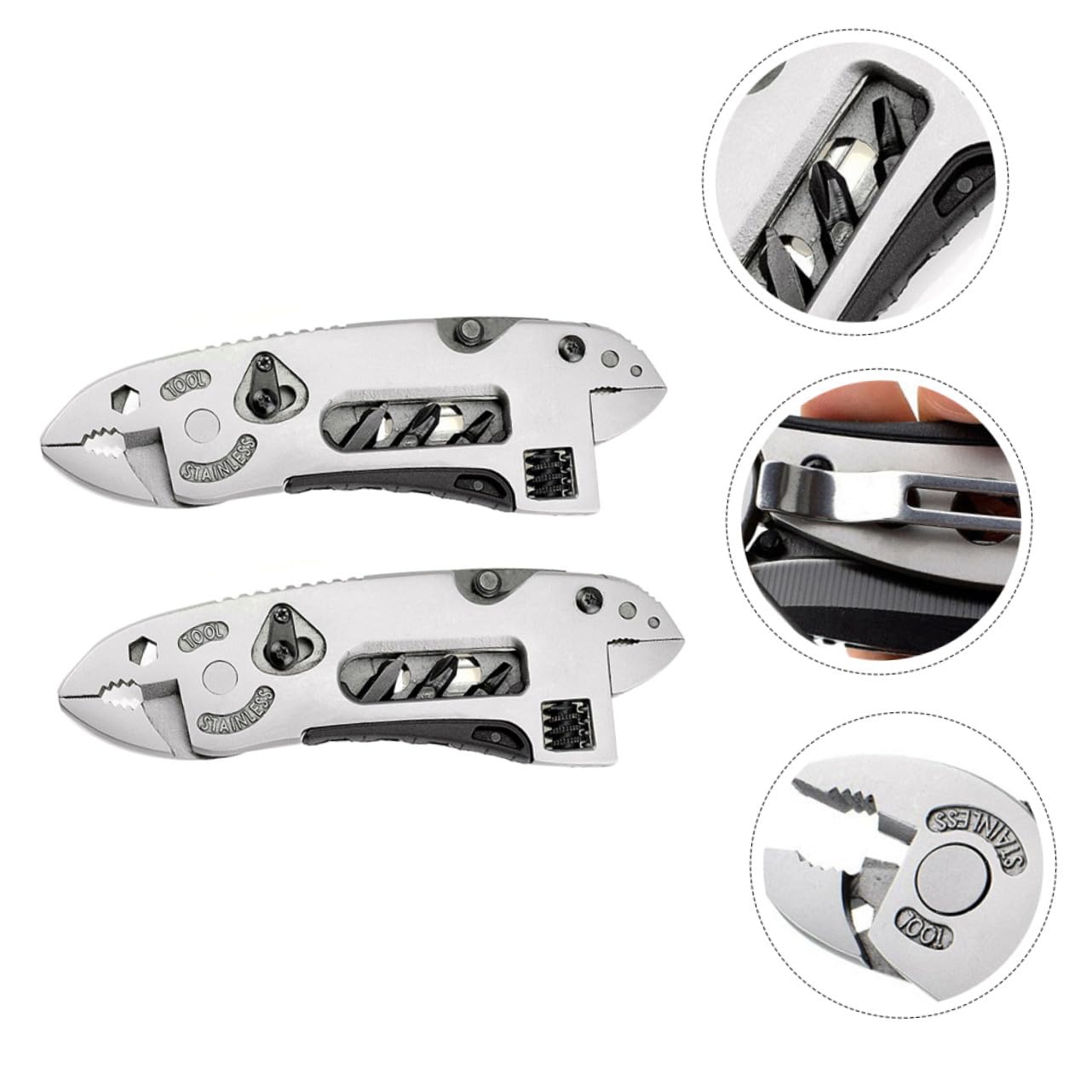 Gatuida 2pcs Pinces Multifonctions en Acier Inoxydable, Résistant à L'usure, Outil Multi-usage pour Camping, Chasse et Usage Quotidien