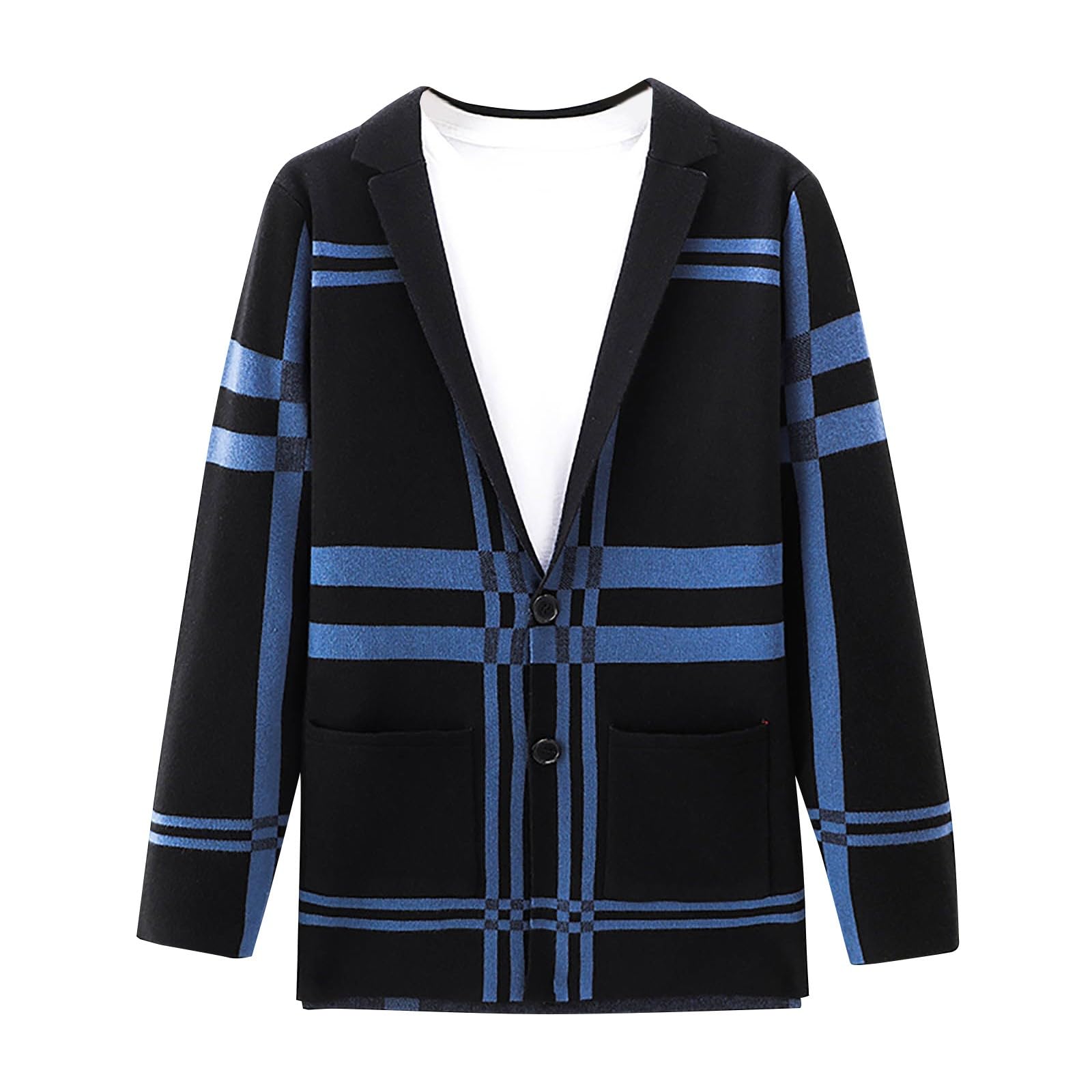Cardigan Lana Hombre, Chaqueta con Botones Hombre con Cuello En V Forrado con Botones De Punto Grueso Chaqueta De Transición Cálida Rebecas con Botones Y Bolsillos para El Ocio Y El Autocultivo