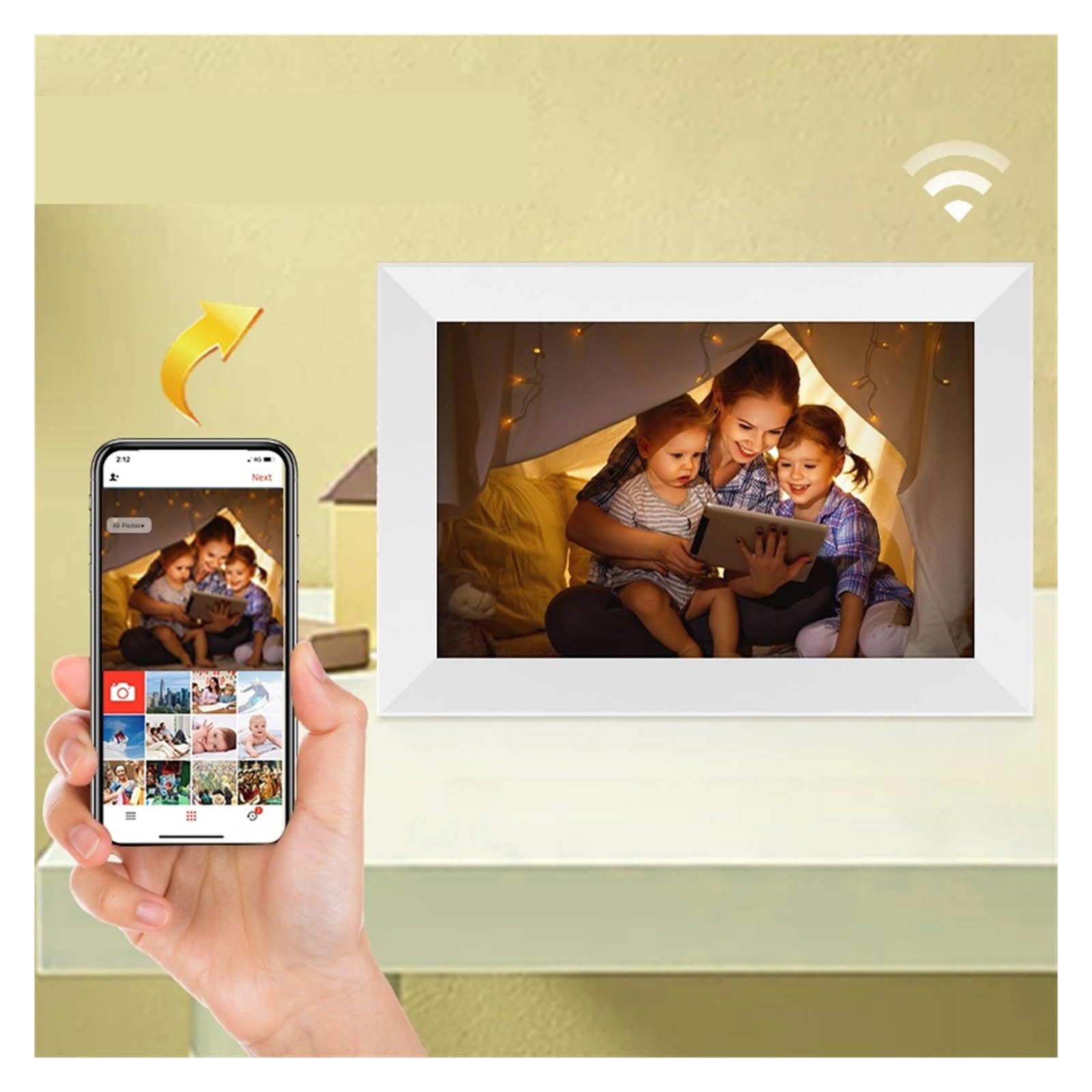 10,1-calowy Biały Album Fotograficzny WIFI Digital Frame APP Z Wewnętrzną Pamięcią 32G I Ekranem IPS 1280x800 WyjąTkowe WrażEnia Wizualne(White)
