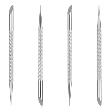 4 Pcs Metal Cuticle Pusher and Scraper,Cuticle Remover Tool,Metal Nail Cuticles Pusher Nails Polish Remover Tool for Professional Manicure Pedicure