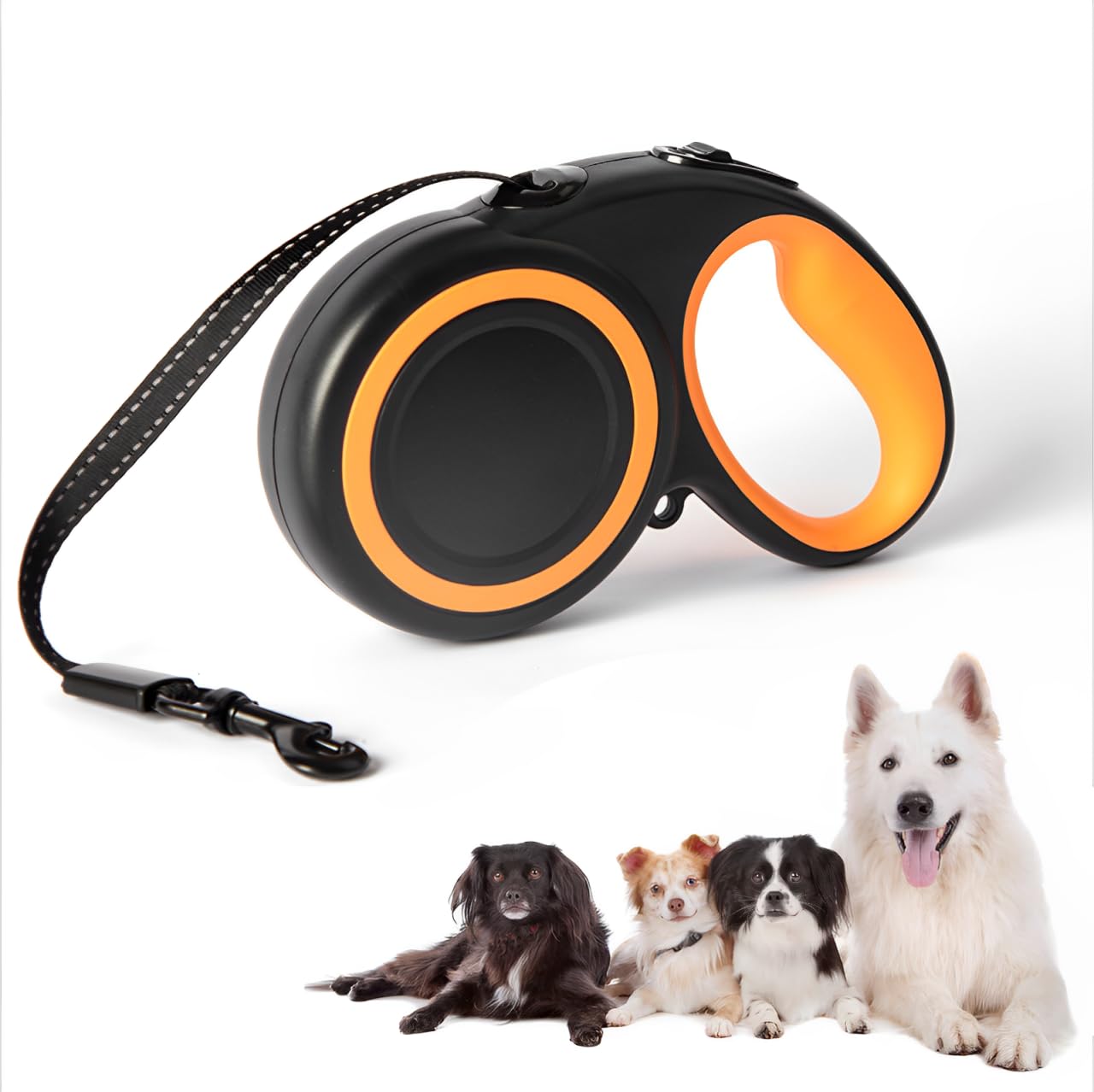 Huitban 16 Ft Retractable Dog Leash, 360° Tangle-Free Heavy Duty Great Leashs for Dog up to 66lbs with Anti-Slip Handle, Dog Walking Leash for Medium