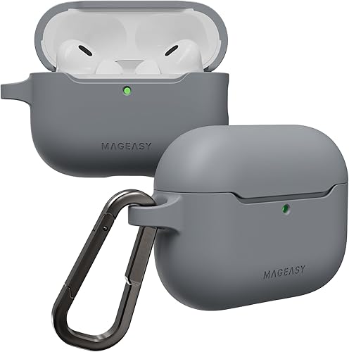 Miniatura 23 de MAGEASY Funda diseñada para estuche de AirPods Pro 3 - Funda protectora a prueba de golpes para AirPods Pro 3, resistente a las manchas, suave y
