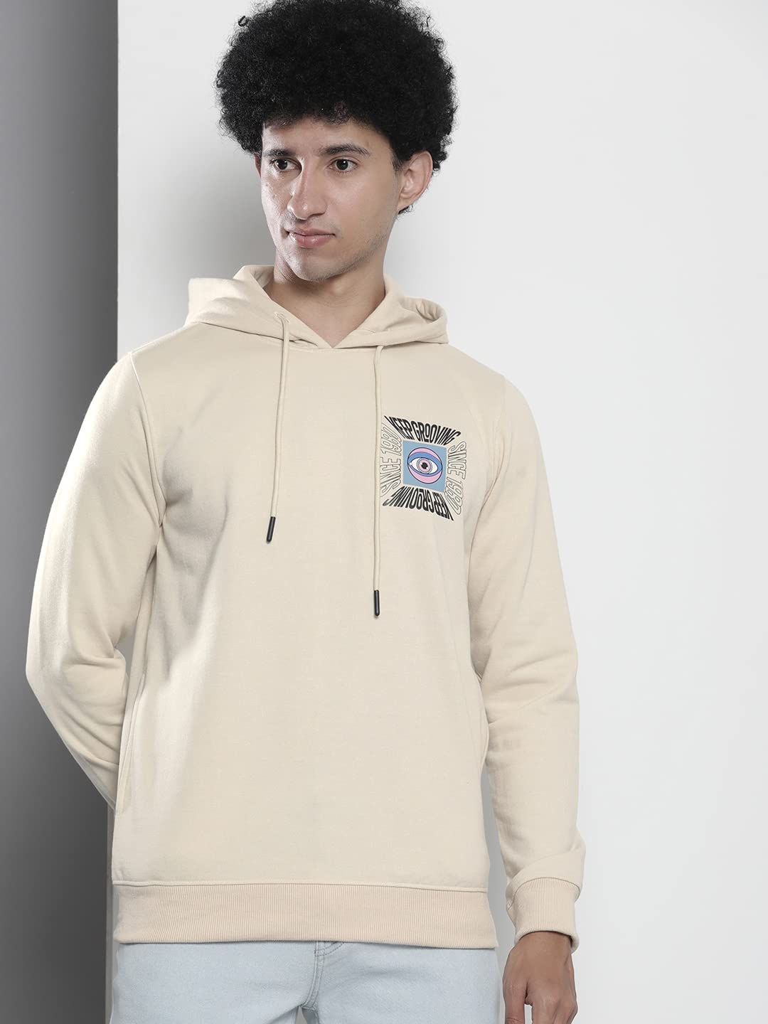 The Indian Garage Co Męska bluza z kapturem, prosty krój, nadruk