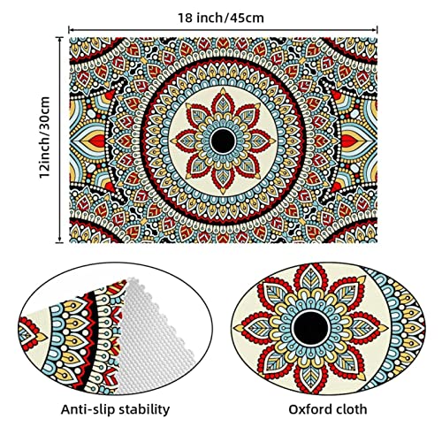 Sets de table mandala de 6 pièces pour stopper les rayures et la chaleur sur table - 5