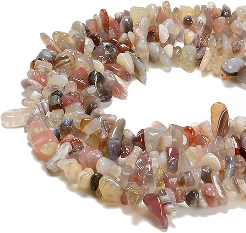 PLTbeads Cuentas de piedras preciosas naturales de ágata de Botswana de 0.276-0.315 in, cristales curativos para la cintura, pulseras de collar,
