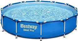 Bestway Steel Pro MAX, Piscina Estruturada Redonda, 3,05m x 76cm, 4.678L, Azul (Azul)