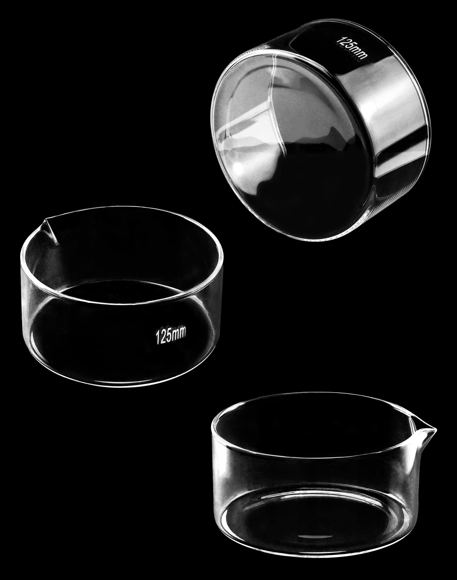 QWORK 500ml Crystallizing Dishes, 2 Pack Flat Bottom Lab Dishes with Spout and Heavy Rim, Borosilicate 3.3 Glass for Professional Laboratories, Science Classrooms, Kitchen, Crafts — Amazon image 3