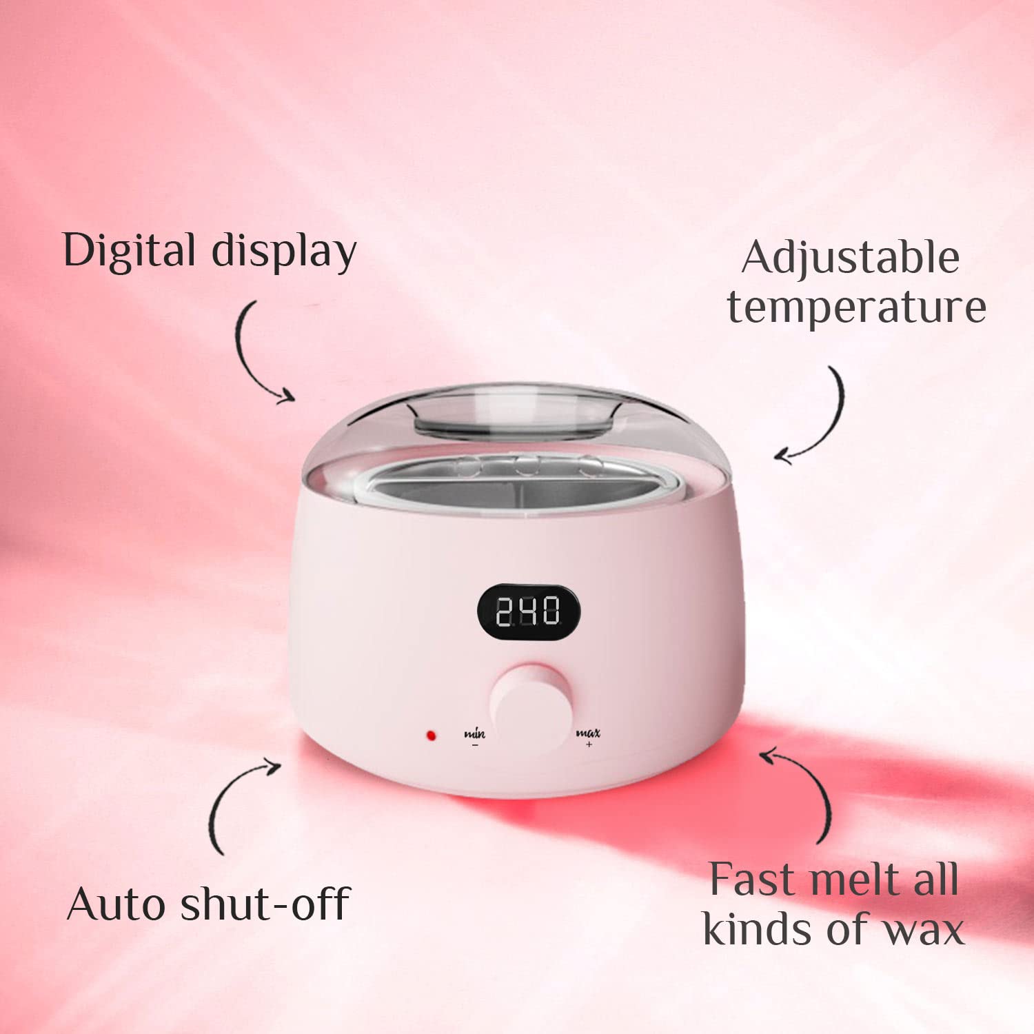 Waxing Kit, Digital Wax Warmer Kit for Coarse Hair Removal, Home Wax