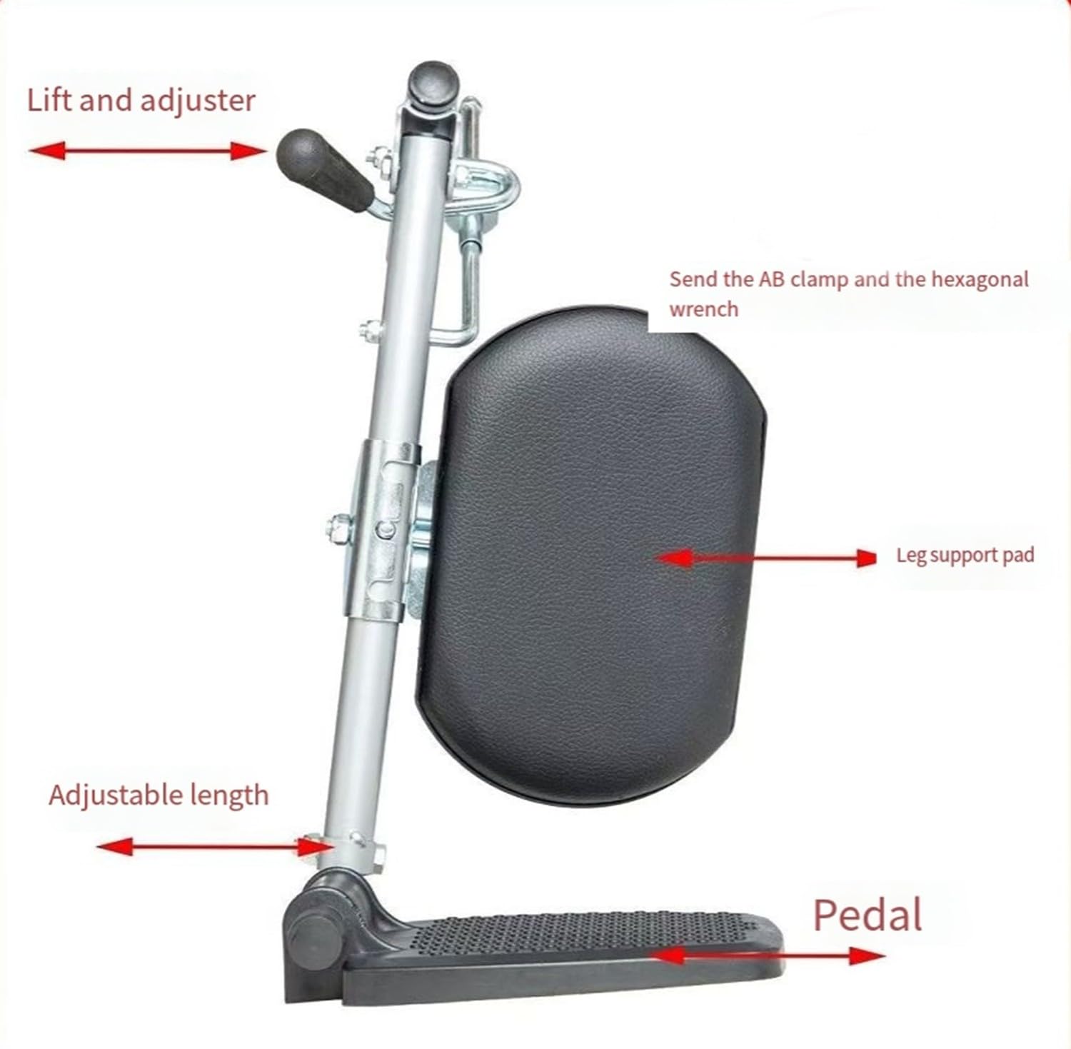 BLUEZY Reposapiés Elevadores con Soportes Acolchados para Pantorrillas para Silla De Ruedas, Ayuda para Levantar Sillas para Ancianos Adapta A La Mayoría De Sillas De Ruedas Y Sillas Left