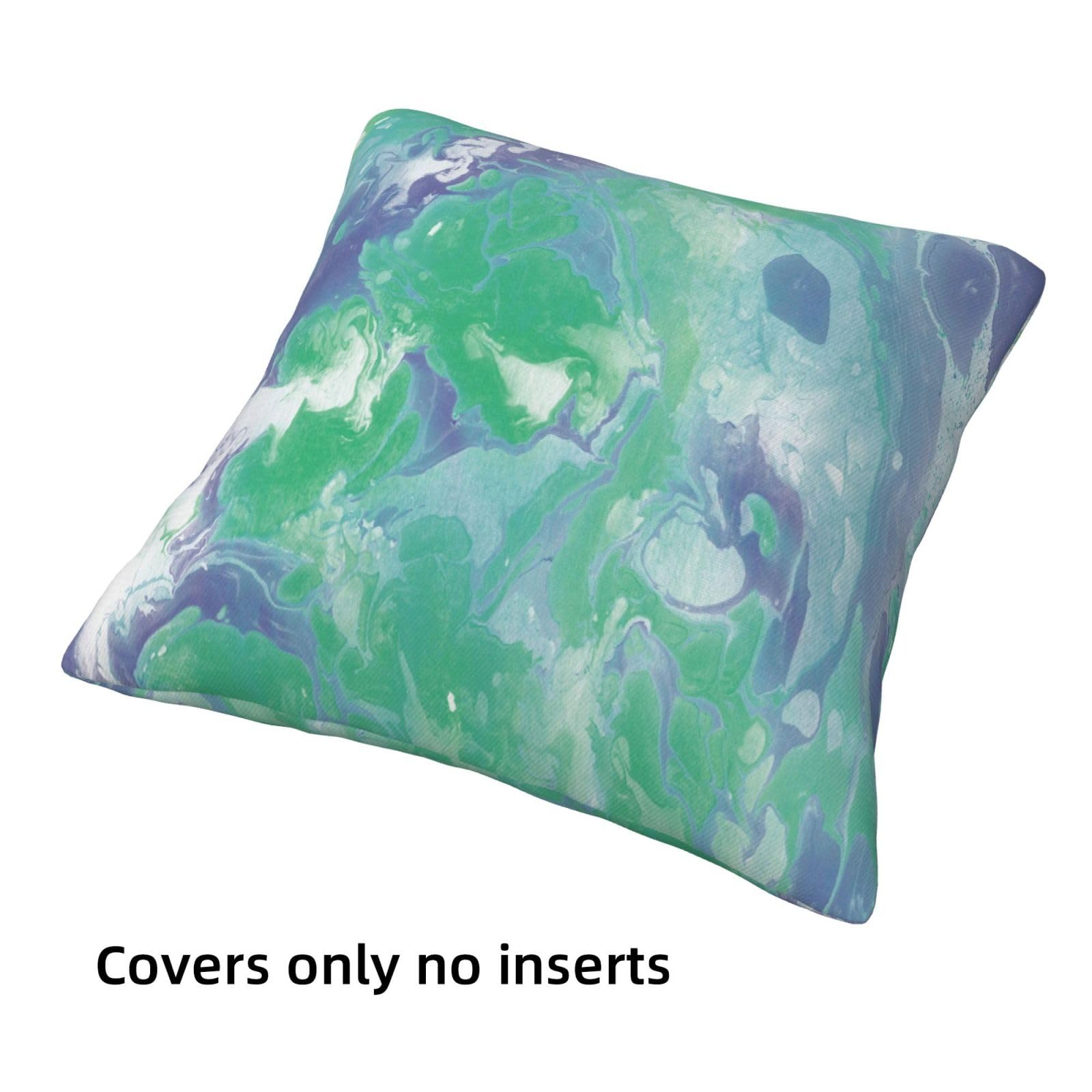 Housse de Coussin 75x75cm Lot de 4 Coussins décoratifs Cyan Peluche Courte Carré Taie D'Oreiller Vert Housse Coussin with Invisible Zipper ,pour Canapé Jardin Maison Oreiller d'Extérieur Décor30x30in