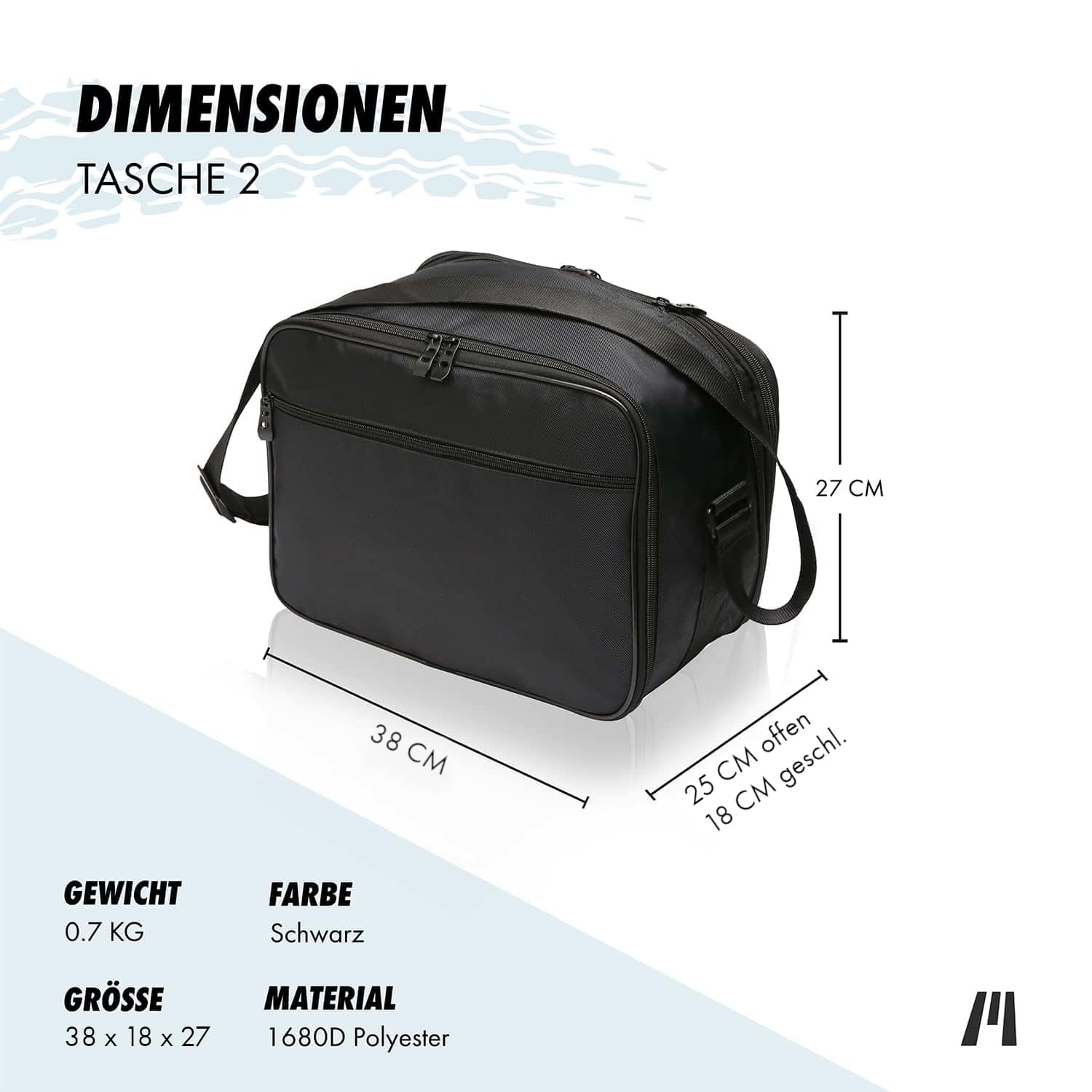 Getmore Parts Borse, tasche interne adatte per valigie laterali moto (Vario) di BMW F700GS, F800GS, R1200GS - No. 14
