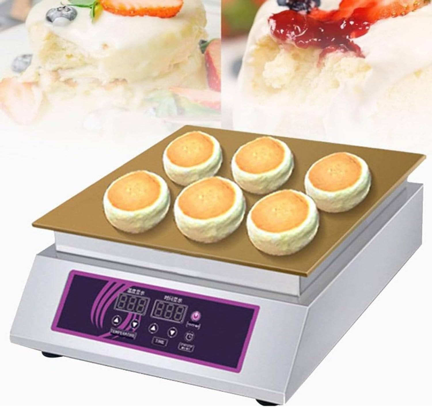 Oiyeknrd Commercial Souffle Machine,Stainless Steel Nonstick Souffle Maker Machine,For Making Souffle Cupcake/Muffin Puff Pastry,For Bakery,Snack Bar SingleHead