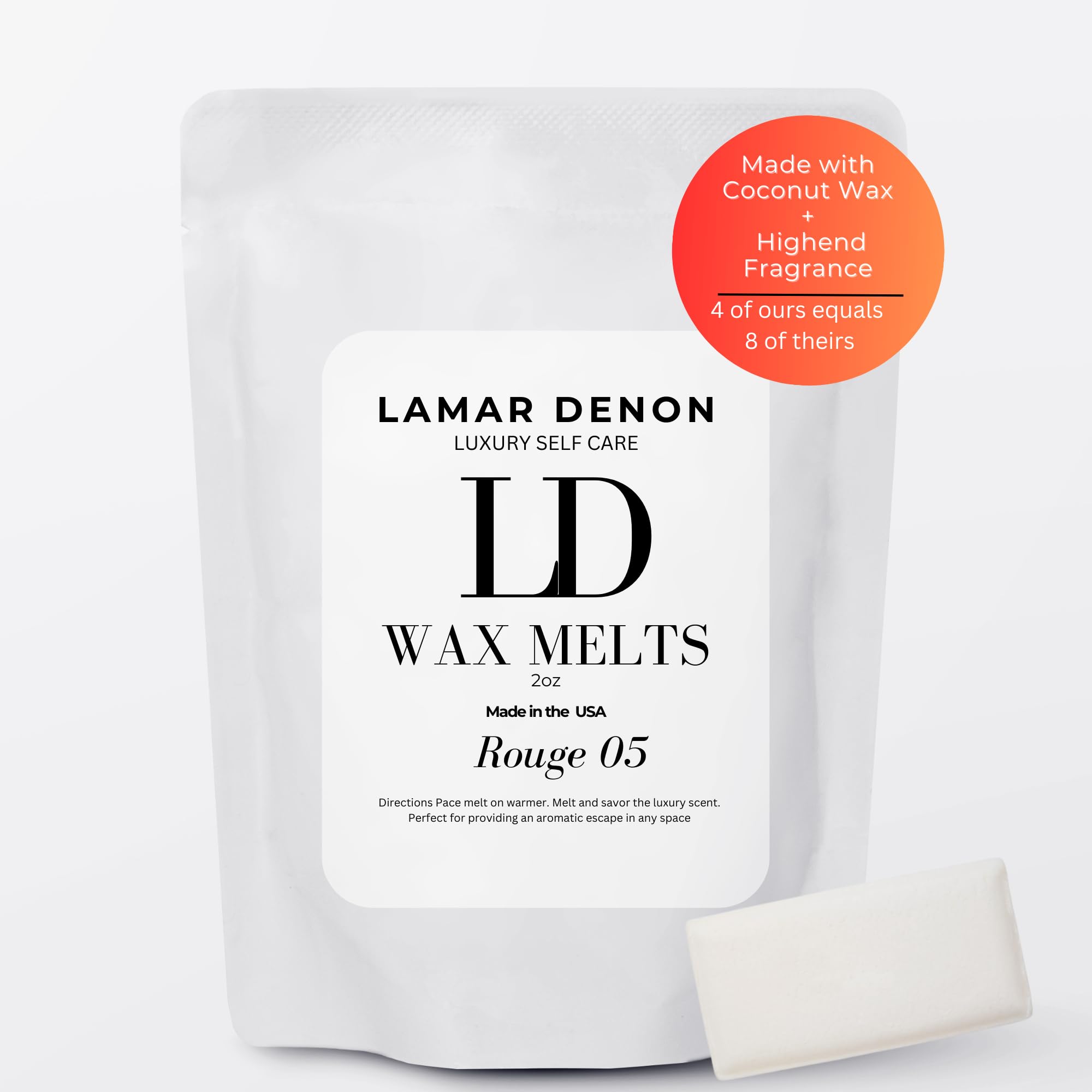 Rouge 05 Coconut Wax Melts, Dark Rose Scent, Luxury Wax Melts Wax, 4 count, Clean Burn, Home Fragrance for Wax Melt Wax Warmer