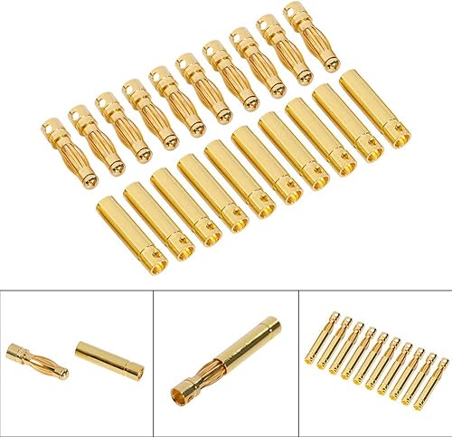Miniatura 2 de 20 pares de conectores dorados para batería RC Lipo