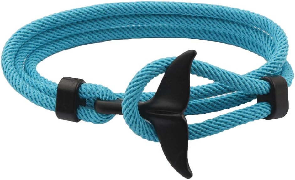 Ocobudbxw 2020 Summer Handmade Whale Tail Viking Rope String Bracelet Beach Surfing Paracord Wristband Fashion Jewelry Unisex