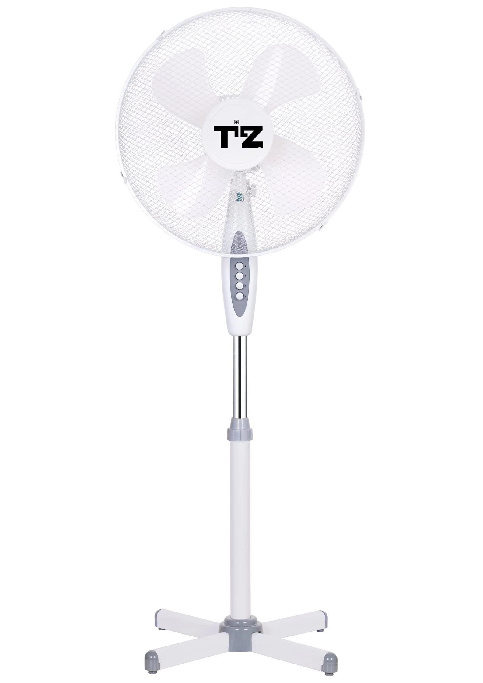 TILZ GEAR Pedestal Standing Fan - 16 Inch 3 Speed Tall Cooling Floor Fan With Adjustable Height - Electric Oscillating Base Quiet Operation - Ideal For Home Office Bedroom White (White)