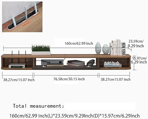 Miniatura 21 de Pmnianhua Consola de TV flotante, consola multimedia de 63 pulgadas, armario de TV flotante para TV, estante de entretenimiento con puerta y Blanco