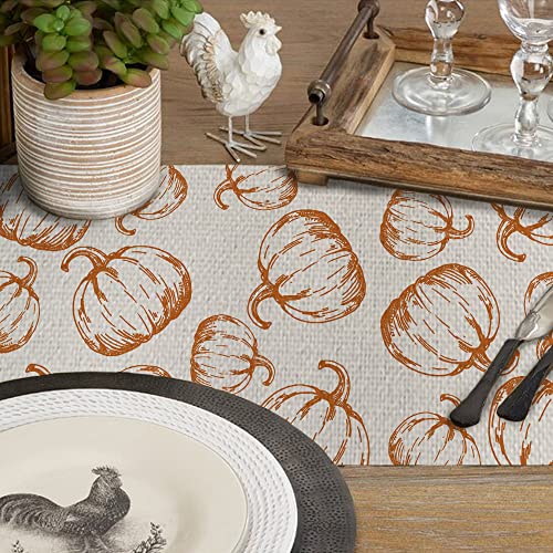 Fall Decorations Pumpkin Table Runner 13X72 Inches Seasonal Autumn Thanksgiving Decor Holiday Farmhouse Indoor Vintage Theme Gathering Dinner Party At258 #TOP2