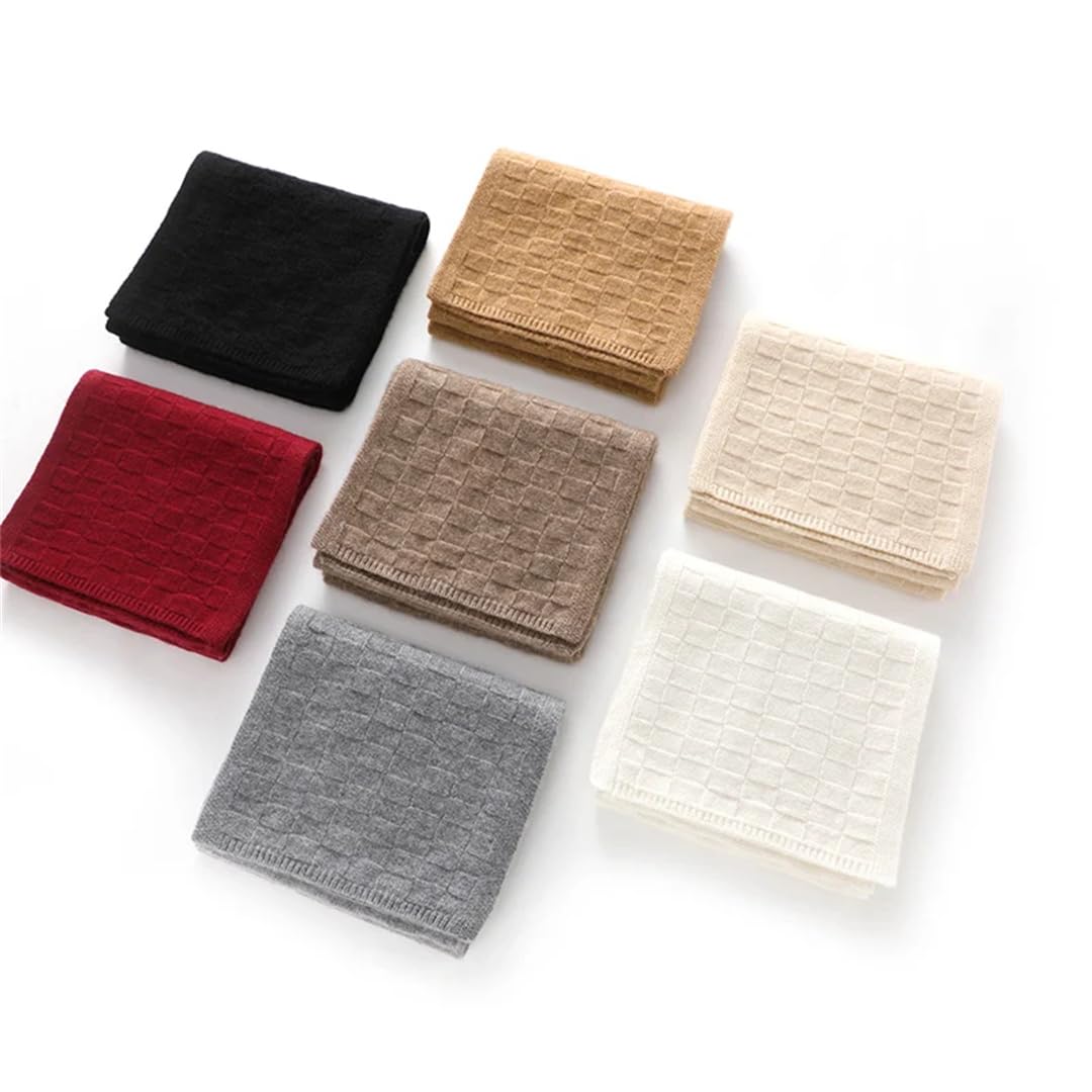 Bufanda de Punto de Cachemira para Mujer, Chal Largo, pañuelo para la Cabeza de Color Liso (Talla única Gris)