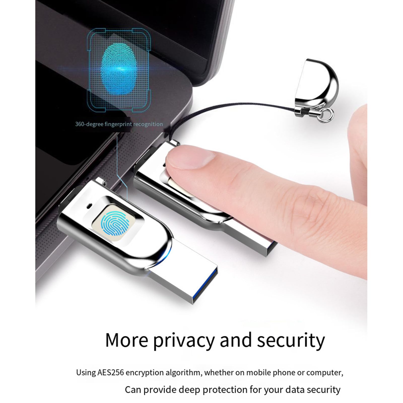 Pendrive z odciskiem palca Szyfrowanie danych Interfejs typu C Dysk Flash B-End Szybki port B 3.0 64 GB 128 GB 265 GB 512 GB,128G