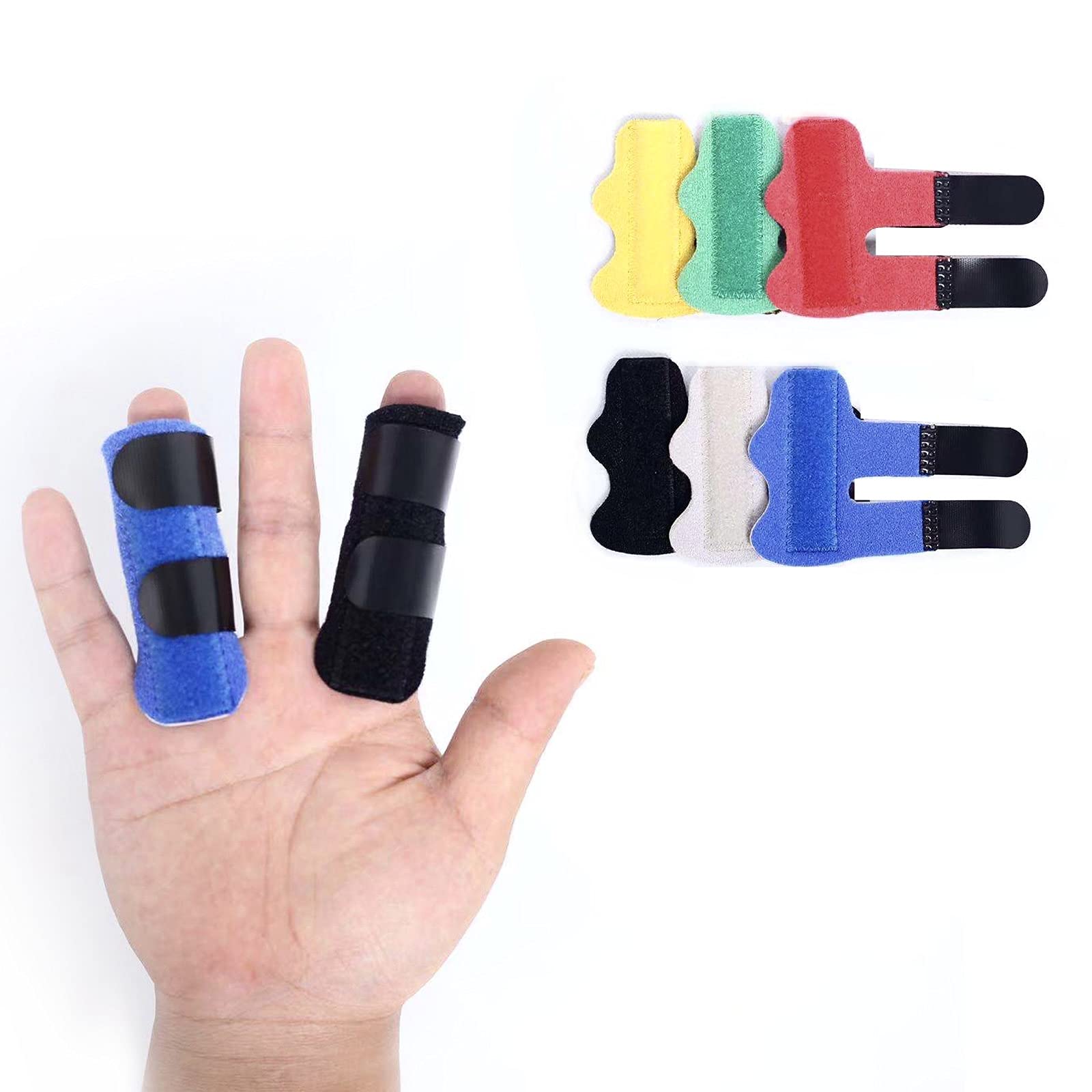 Yzhmjl 6PCS Trigger Finger Splints, Trigger Finger Brace Finger Straightener Finger Support, Finger Splint for All Fingers