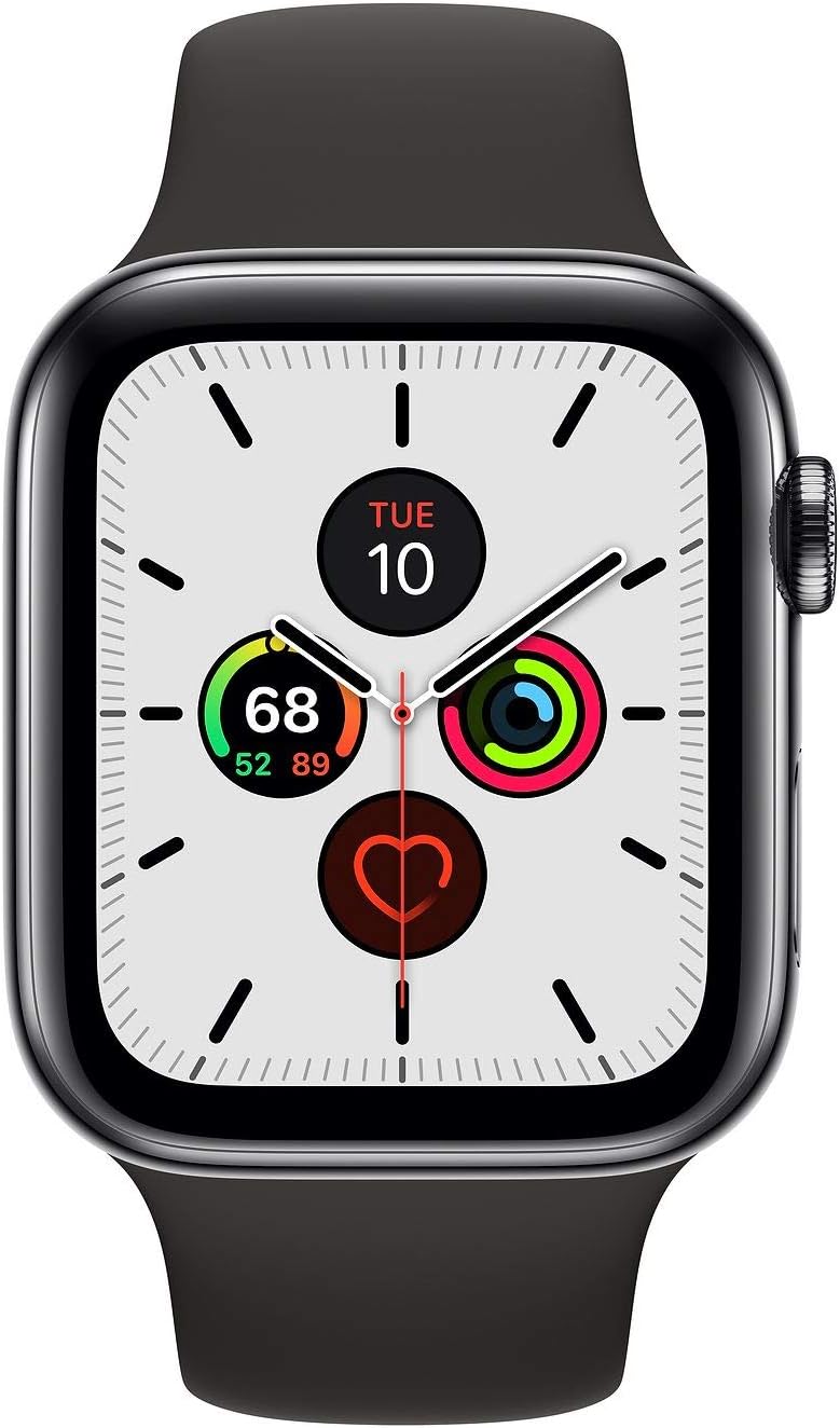 Buу 1 gеt 1 Apple Watch Series 5 (GPS + Cellular, 44MM) - Space Black Stainless Steel Case with Black Sport Band (Renewed)