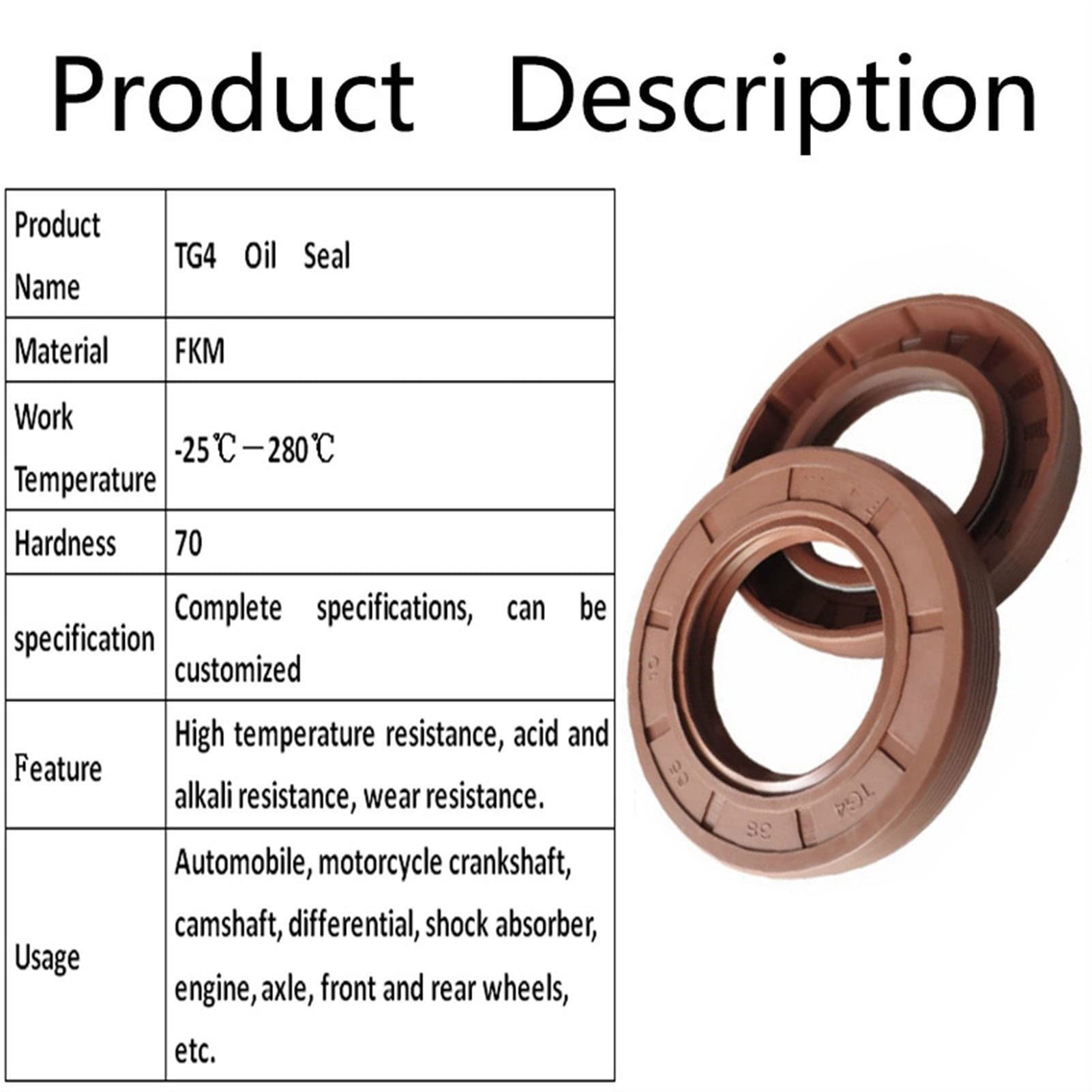 Fluorkautschuk-Öldichtung TG4 – 32 X 52 X 7 Mm, FKM, 70 Shore, –25 Bis +240 °C – Für Motoren & Getriebe