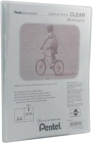 Pentel Display Book Clear, A4 20 Pockets, Transparent, 1 Display Book, DCF242T