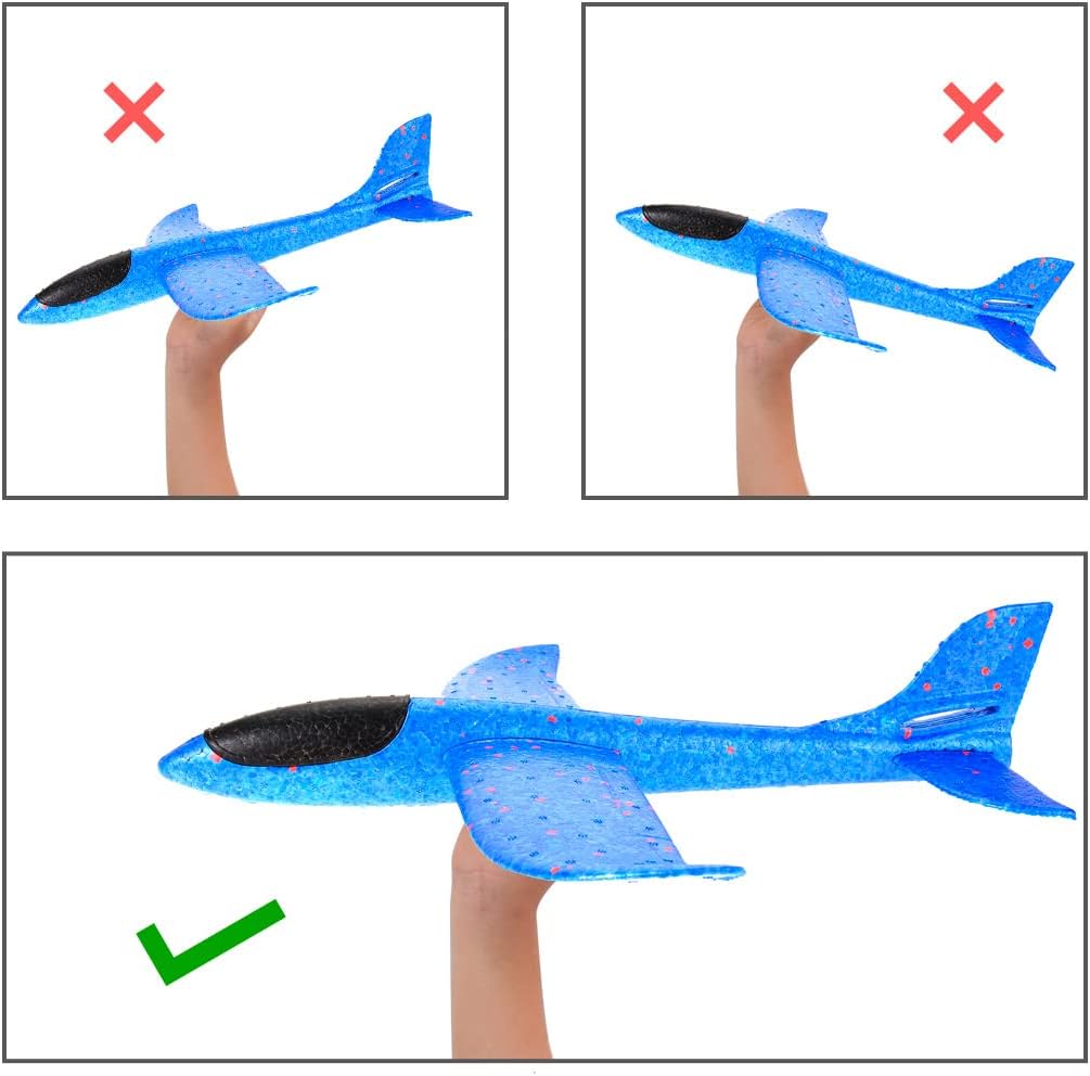 PowerTRC 17.5" Toy Throwing Foam Airplane | 2 Pack of Foam Gliding Airplane | Outdoor Sports Toys and Party Favors