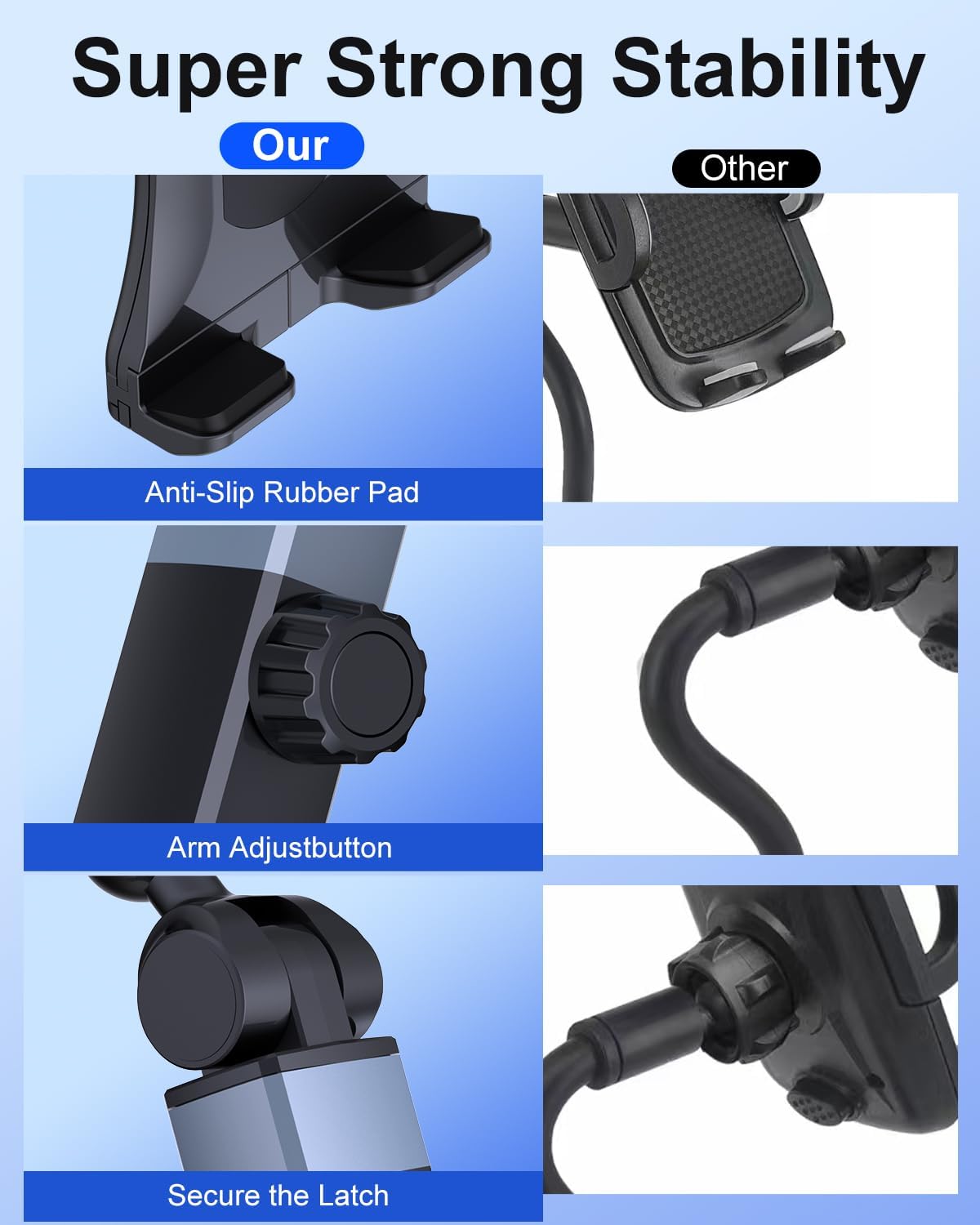 Vitog 2-in-1 Phone Holders for Your Car, Universal Cup Holder Phone Holder with 360° Rotation & Long Arm Mount, Car Phone Holder Compatible with iPhone, Samsung, All 4.0-14.0" Phones & Tablets