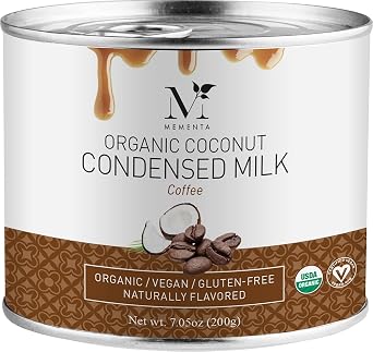 Mementa Organic Coconut Condensed Milk, Coffee - 200 ml Pack of 1