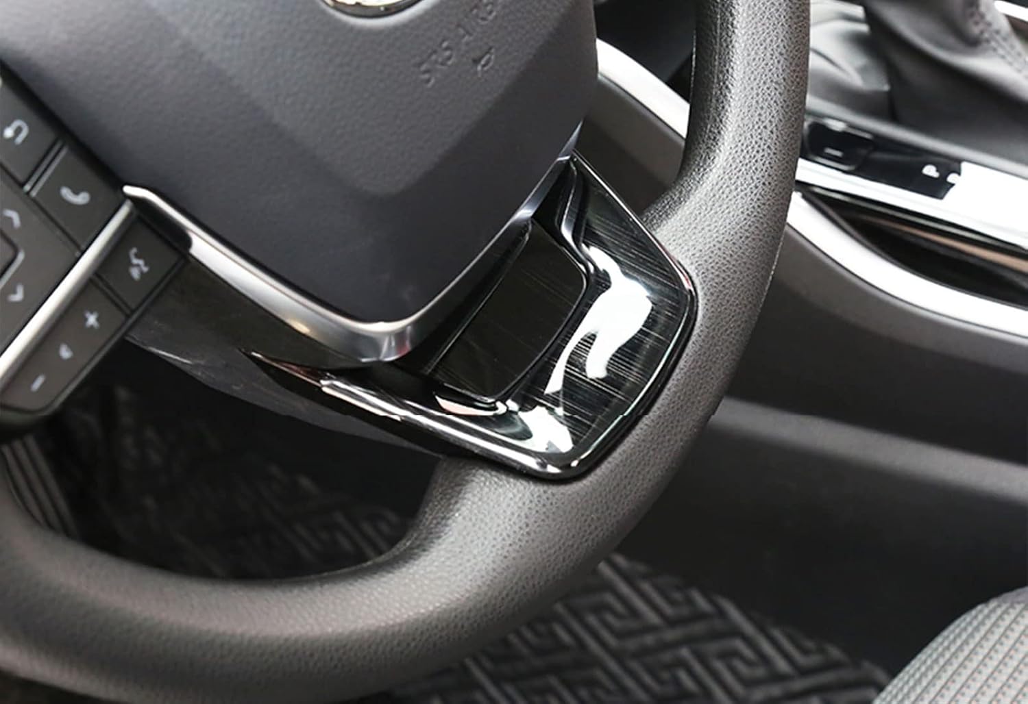 Car Interior Accessories U Shape Button Cover Trim Compatible with Toyota Highlander 2021 2022 2023 2024 2025 Stainless Steel 2PCS(Black Brushed Finish)