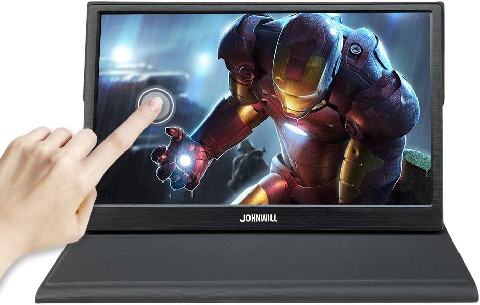 Touch Screen Monitor,JOHNWILL 15.6 Inch Portable Touchscreen Monitor IPS LCD 1920x1080P Monitor HDMI/USB/Speaker for Raspberry Pi PS3 PS4 Xbox 360 Compatible PC Monitors