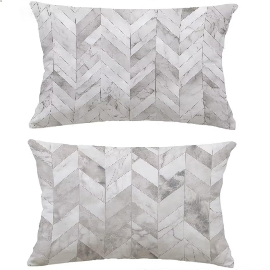 Housse de coussin extérieur imperméable 40x80 texture lin résistant UV - 2
