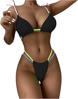 Conjunto de micro biquíni para mulheres, vintage, plissado, corte alto, triângulo de 2 peças, conjunto de tanquíni micro biquíni feminino HR