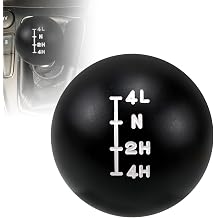 RYANSTAR RACING NP205 Aluminum Transfer Case Shift Knob Compatible with Chevy & GMC Trucks 1971-1980 C/K Series,Black with White Engraved Inlay, 7/16"-20 Thread Classic Manual Transmission White