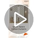 Image of Urban Space 100% Cotton Curtains for Window, 60-65% Light-Filtering Curtains 5 Feet Long Set of 2 with Eyelets and Tieback (Calico Blue, Window-5 Feet X 4 Feet)
