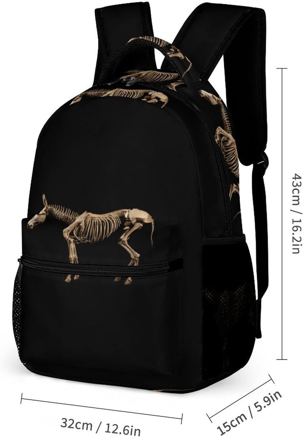 Donkey Skeleton Novelty Backpack Set with Lunch Bag Pencil Cases image 2
