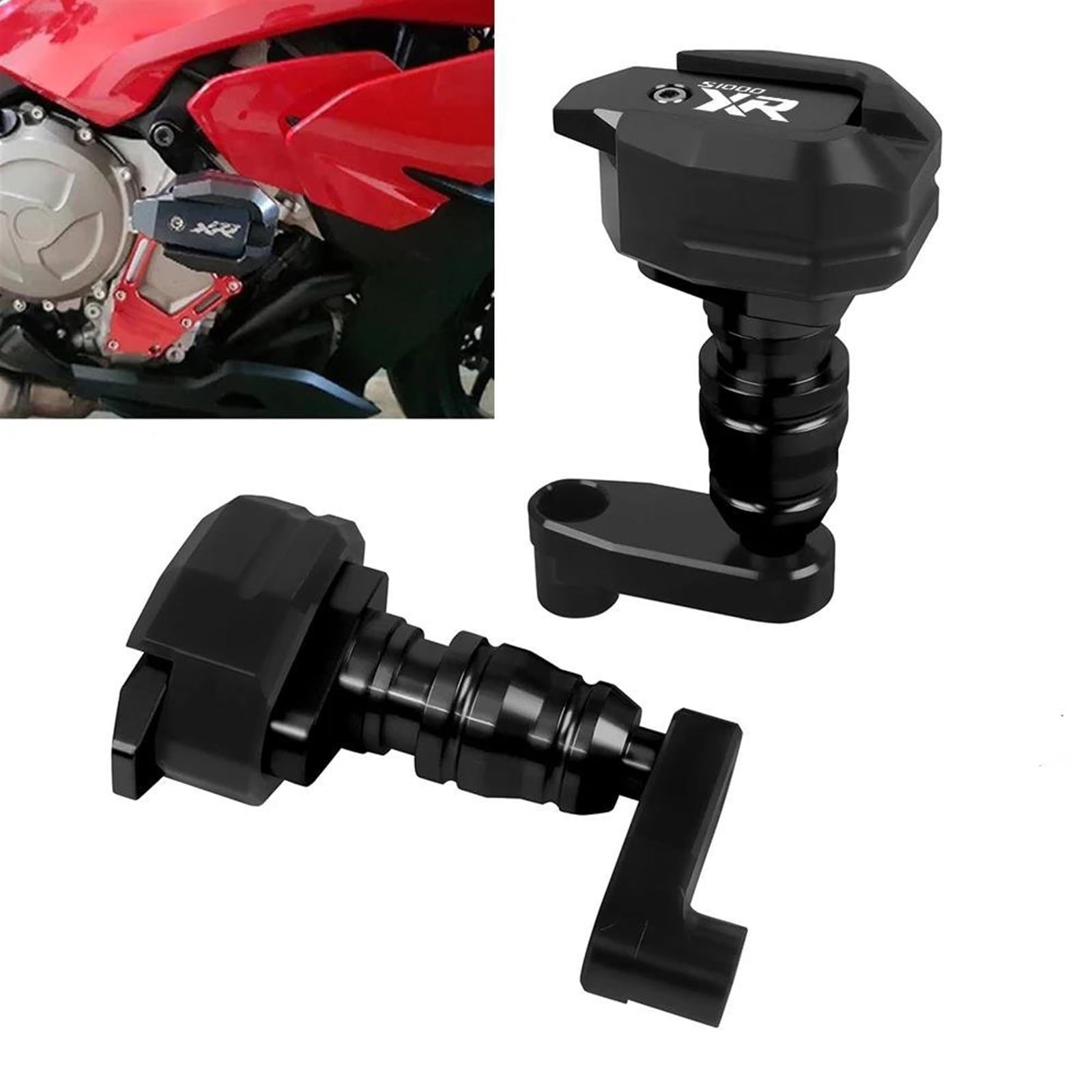 Protection de carénage anti-collision Cadre De Protection Anti-Crash Pour Moto, Curseur De Protection Contre Les Chutes, Protection De Carénage Pour BMW S1000XR S1000 XR S 1000 XR 2019 – 2023(NOIR)