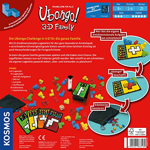 Ubongo Kosmos 683160 3-D Family Spiel für 1-4 Personen