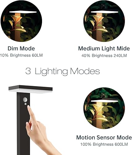Miniatura 3 de Inowel Luces solares para camino luces solares modernas de 24 pulgadas IP54 impermeable para exteriores con sensor de movimiento 600 lúmenes para