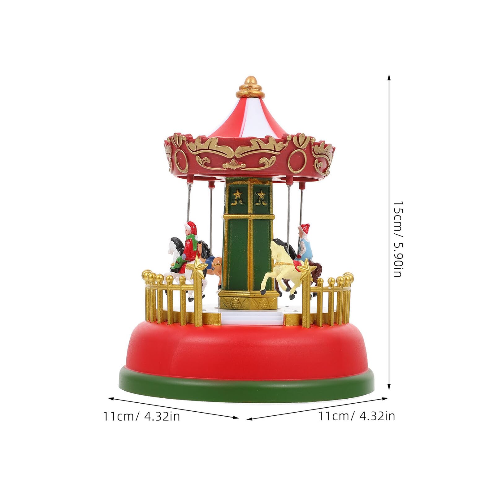 GALPADA Carillon a Giostra Rotante Luminoso Musica Decorazione da Tavolo Natalizia in Plastica Ornamento Creativo per e Regalo di Compleanno