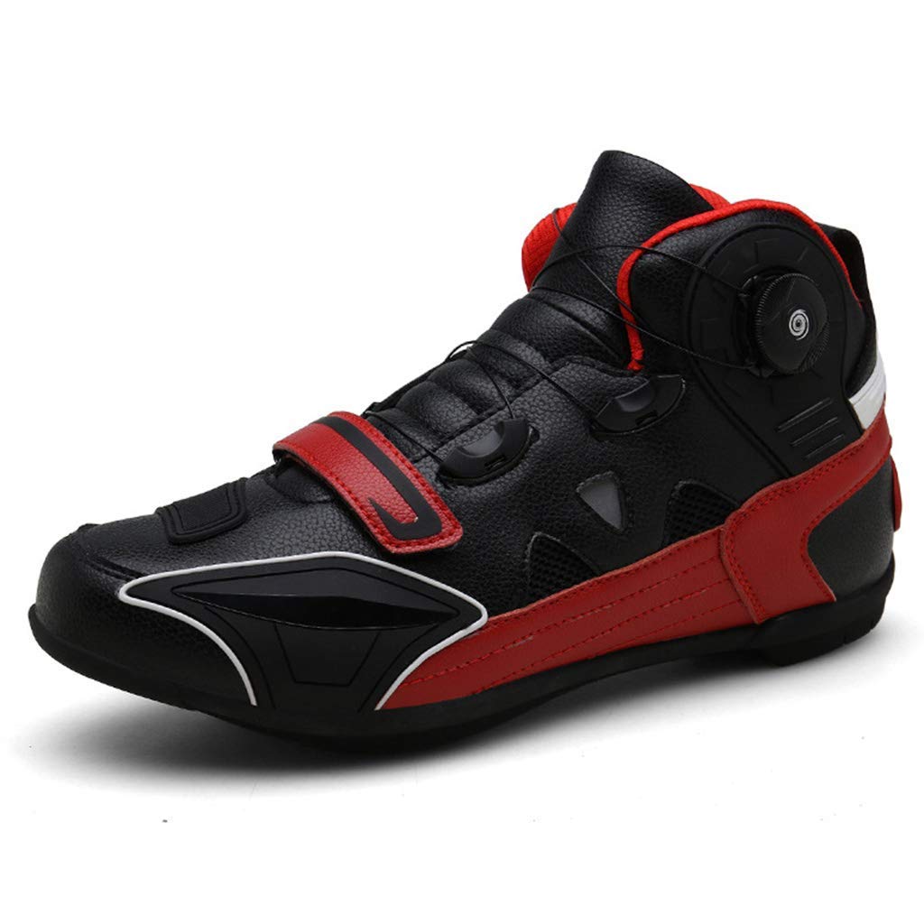 Sooiy Motorbike Boots Waterproof Touring Armoured Protection Scooter On-road Boot Zip Free Shoes Sport Motorcycle Shoes,2019,Red,39