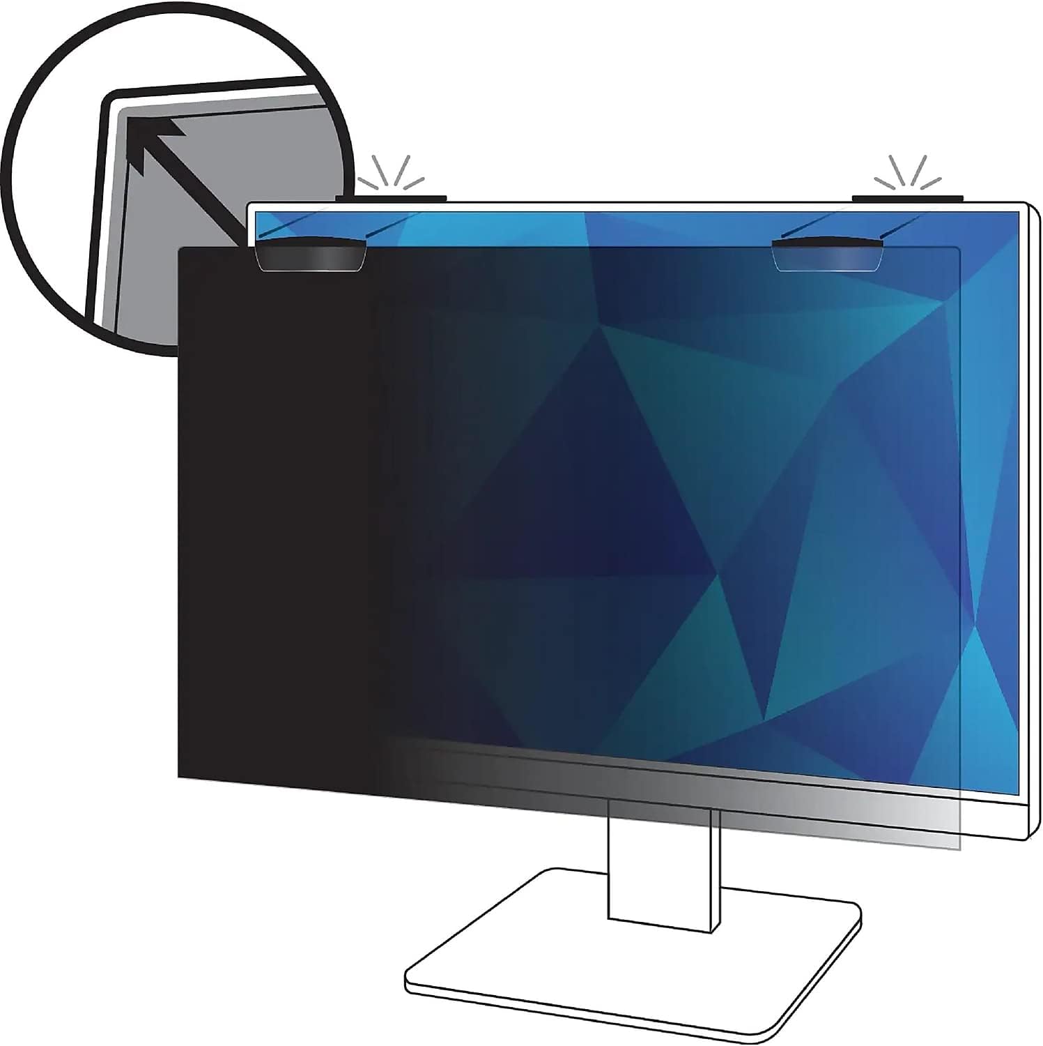 3M Privacy Filter for 24in Full Screen Monitor with 3M Comply Magnetic Attach, 16:9 (PF240W9EM)